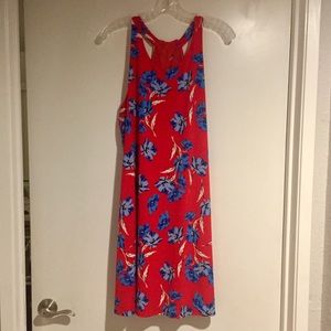 CeCe Red and Blue Floral Halter Dress